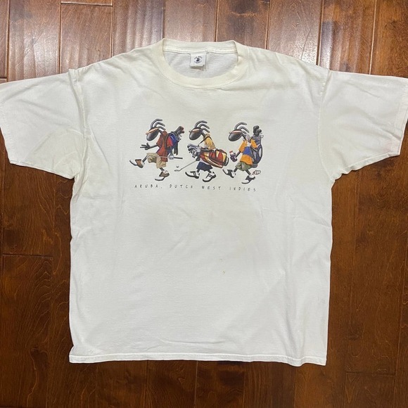 The Duck Co Vintage Joe Trio Aruba West Indies White T-Shirt Men's 2XL - Picture 2 of 8